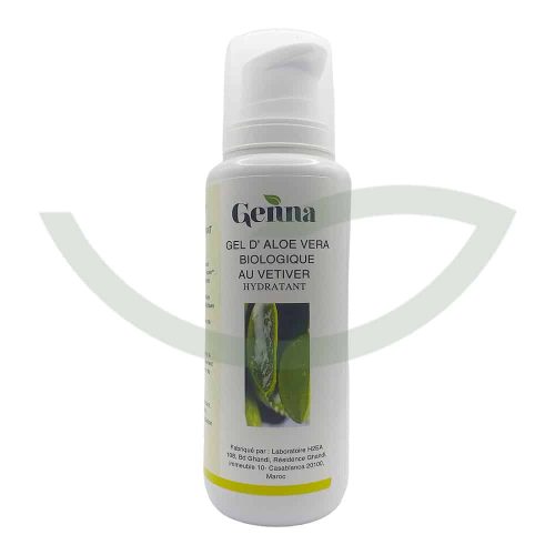 Gel D'Aloe Vera Au Vétiver Bio 200ml Genna hydratant Maroc Gel D'Aloe Vera Au Vétiver Bio 200ml Genna hydratant Maroc