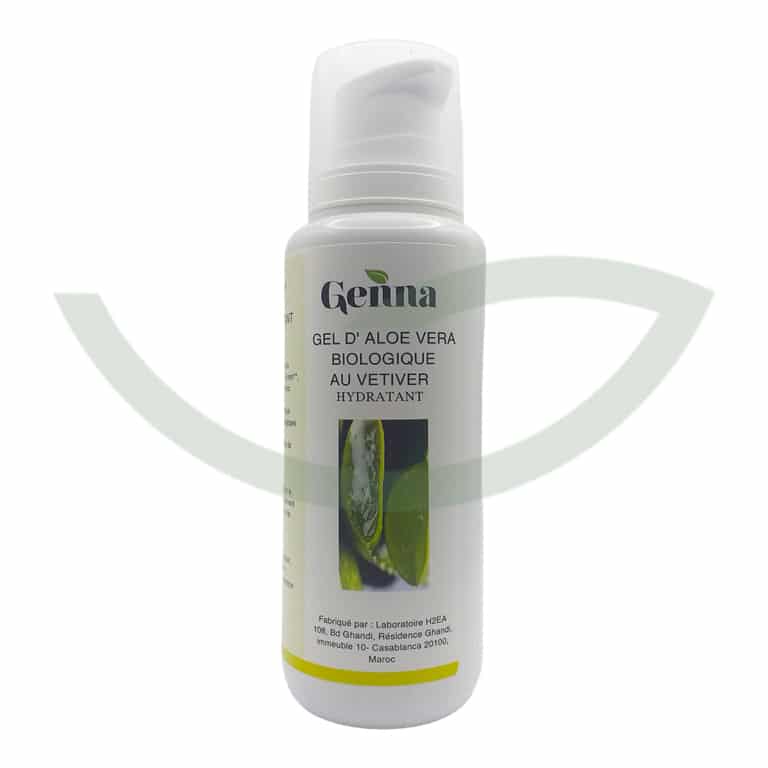 Gel D'Aloe Vera Au Vétiver Bio 200ml Genna hydratant Maroc Gel D'Aloe Vera Au Vétiver Bio 200ml Genna hydratant Maroc