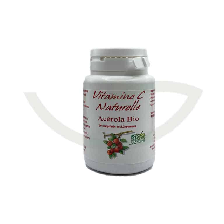 Acérola bio vitamine C 30 comprimés GPH Diffusion Riche en vitamine C Maroc Avant Acérola bio vitamine C 30 comprimés GPH Diffusion Riche en vitamine C Maroc Avant