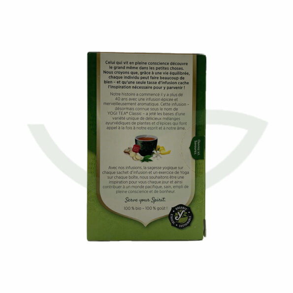 Thé Vert au Jasmin 17 Sachets Yogi Tea Infusion Maroc