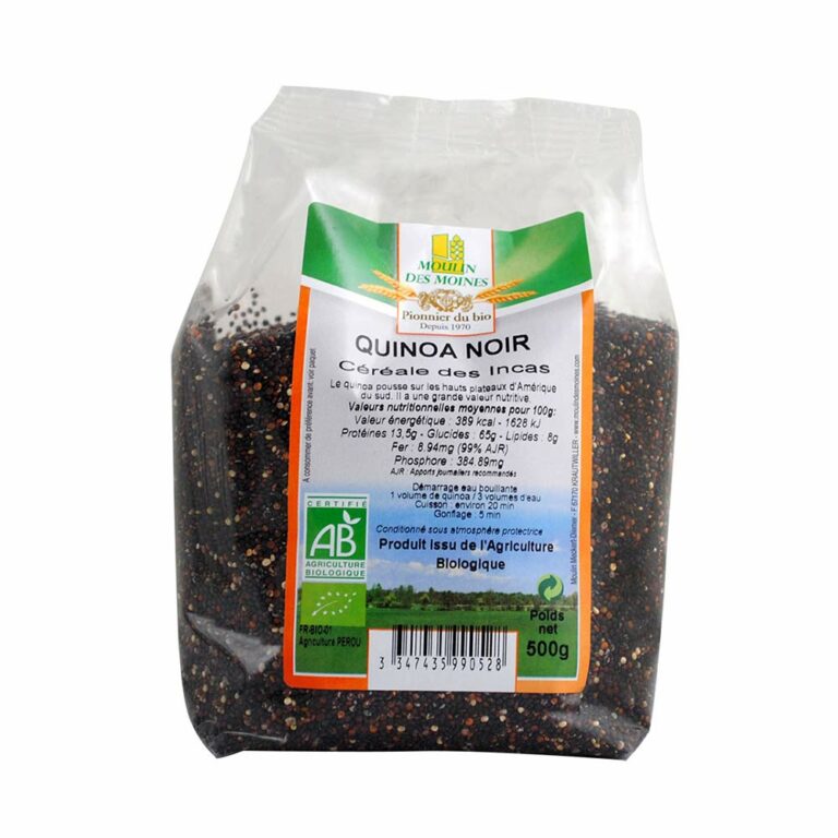 Quinoa noir 500g Moulin des Moines Aliment bio Maroc Quinoa noir 500g Moulin des Moines Aliment bio Maroc