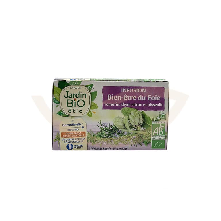 Plante Médicinale Infusion bien-être du foie 20 sachets Jardin BIO Bien-être Maroc avant Plante Médicinale Infusion bien-être du foie 20 sachets Jardin BIO Bien-être Maroc avant