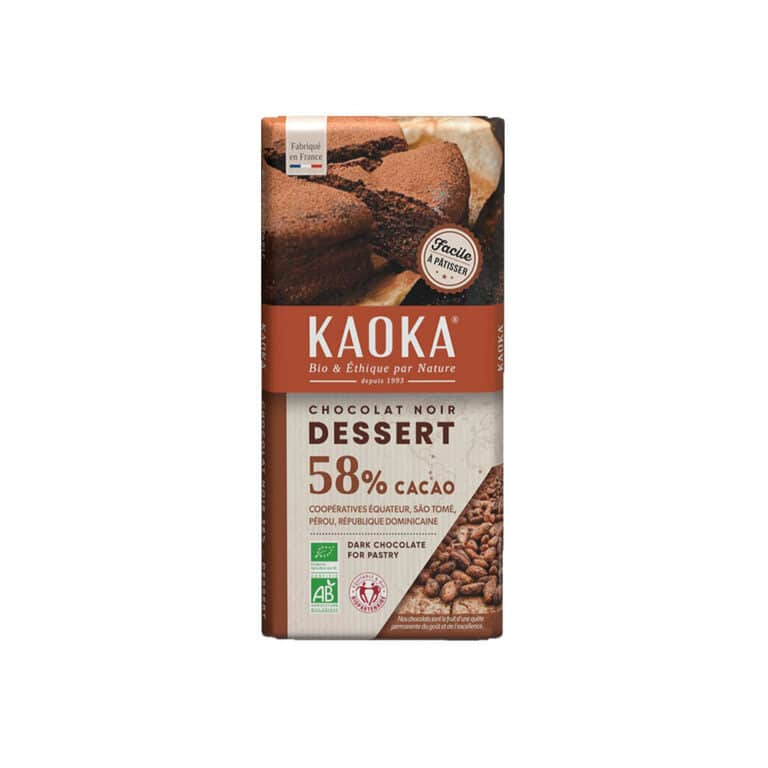 Dessert chocolat noir 58% cacoa 200g Kaoka Pâtisserie Maroc Dessert chocolat noir 58% cacoa 200g Kaoka Pâtisserie Maroc