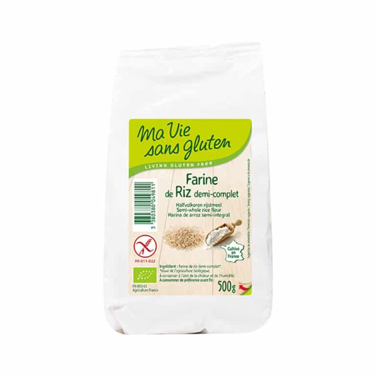 Farine de riz demi complet 500g Ma vie sans gluten Bio Maroc
