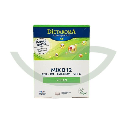 Mix B12 vegan 60 comprimés 45.6g Dietaroma Réduction de fatigue Maroc Mix B12 vegan 60 comprimés 45.6g Dietaroma Réduction de fatigue Maroc