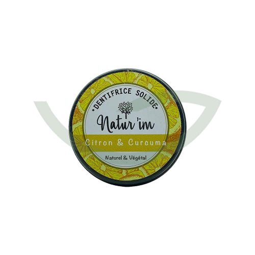 Dentifrice Solide Citron & Curcuma 25g NATUR’IM Hygiène dentaire Maroc