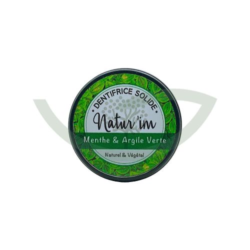 Dentifrice Solide Menthe & Argile Verte 45g NATUR’IM Hygiène dentaire Maroc avant