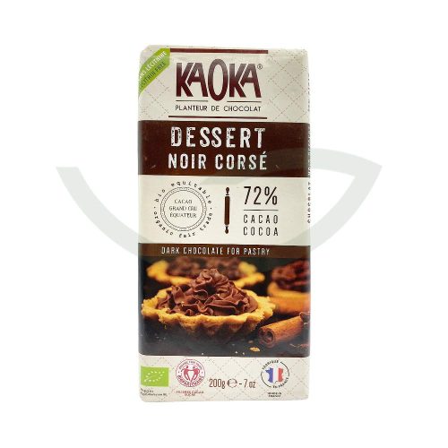 Dessert chocolat noir corsé 72% Cacao 200g Kaoka Pâtisserie Maroc