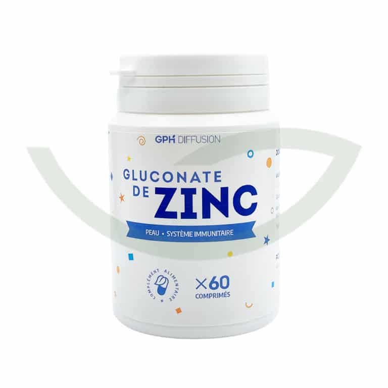 Gluconate de Zinc 60 comprimés GPH Diffusion complément alimentaire Maroc Gluconate de Zinc 60 comprimés GPH Diffusion complément alimentaire Maroc