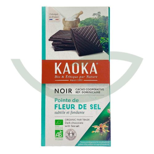 Chocolat noir fleur de sel 70% 100g Kaoka Bio Maroc avant