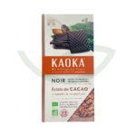 Chocolat noir aux éclats de fèves de cacao caramélisés 61% 100g Kaoka Pâtisserie Maroc