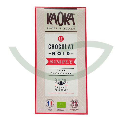 Chocolat noir simply 58% cacao 80g Kaoka Bio Maroc avant Chocolat noir simply 58% cacao 80g Kaoka Bio Maroc avant