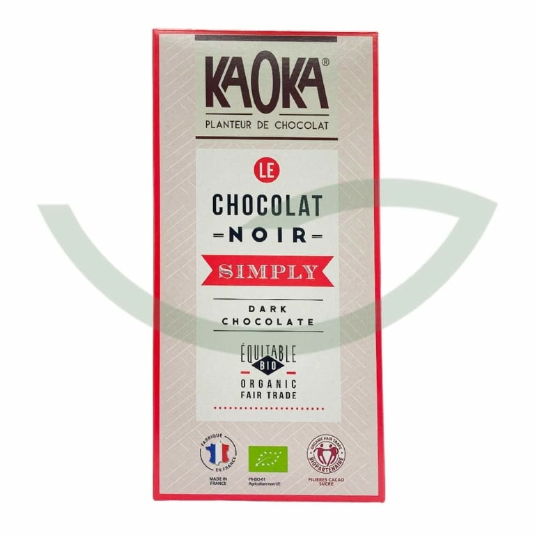 Chocolat noir simply 58% cacao 80g Kaoka Bio Maroc avant