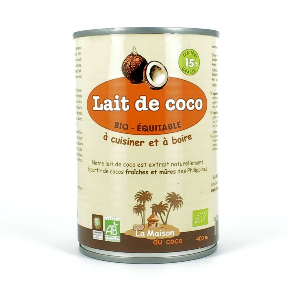 Lait de coco 15% bio 400ml La Maison du Coco Bio Maroc