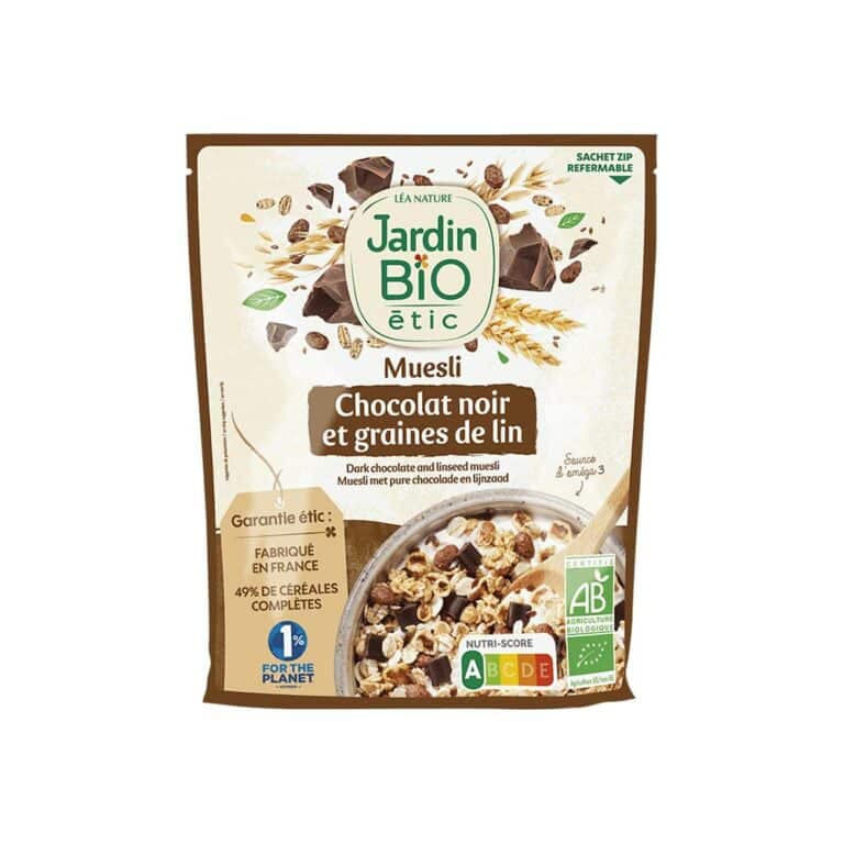 Muesli chocolat noir et graines de lin bio 375g Jardin BIO Bio Maroc