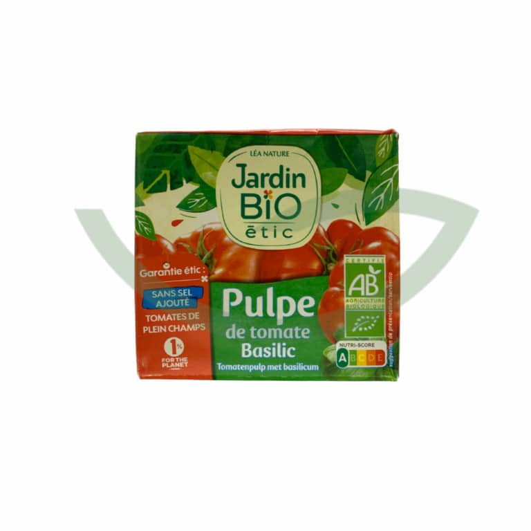 Pulpe de Tomate Basilic Bio 500g Jardin Bio Alimentation bio Maroc Avant Pulpe de Tomate Basilic Bio 500g Jardin Bio Alimentation bio Maroc Avant