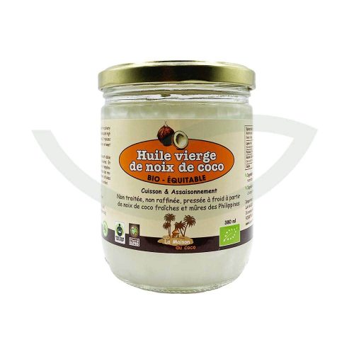 Huile vierge noix coco bio 380ml Maison De Coco Herboristerie Principale Maroc Huile vierge noix coco bio 380ml Maison De Coco Herboristerie Principale Maroc