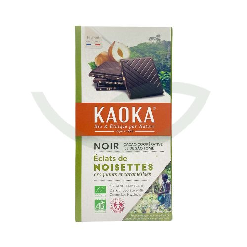 Chocolat noir aux noisettes caramélisées 66% 100g Kaoka Bio Maroc