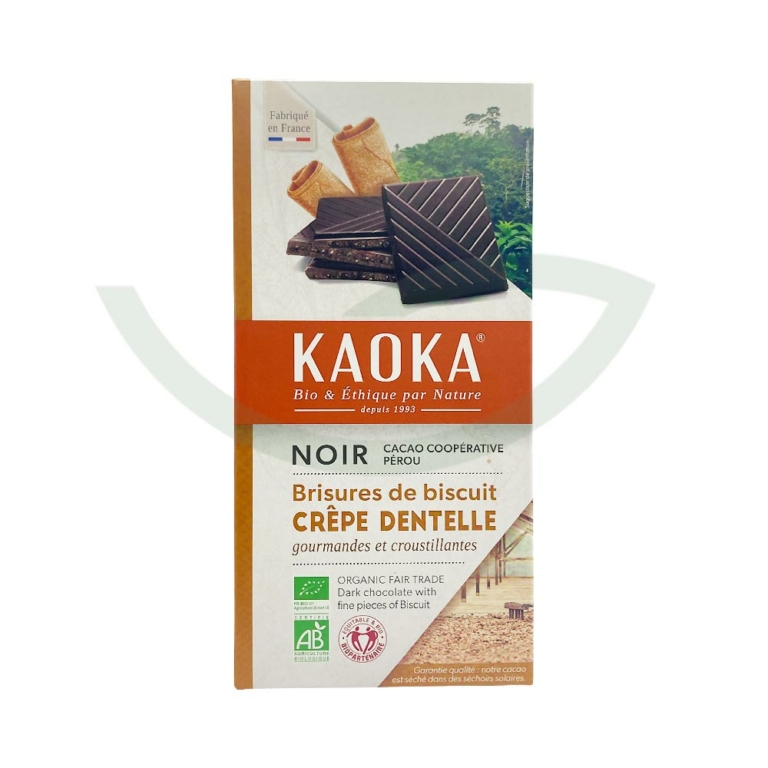 Chocolat noir crêpe dentelle 58% 100g Kaoka Bio Maroc Chocolat noir crêpe dentelle 58% 100g Kaoka Bio Maroc