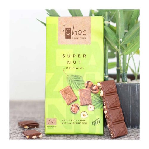 Tablette Chocolat Supernut 80g Ichoc Vegan Maroc avant Tablette Chocolat Supernut 80g Ichoc Vegan Maroc avant