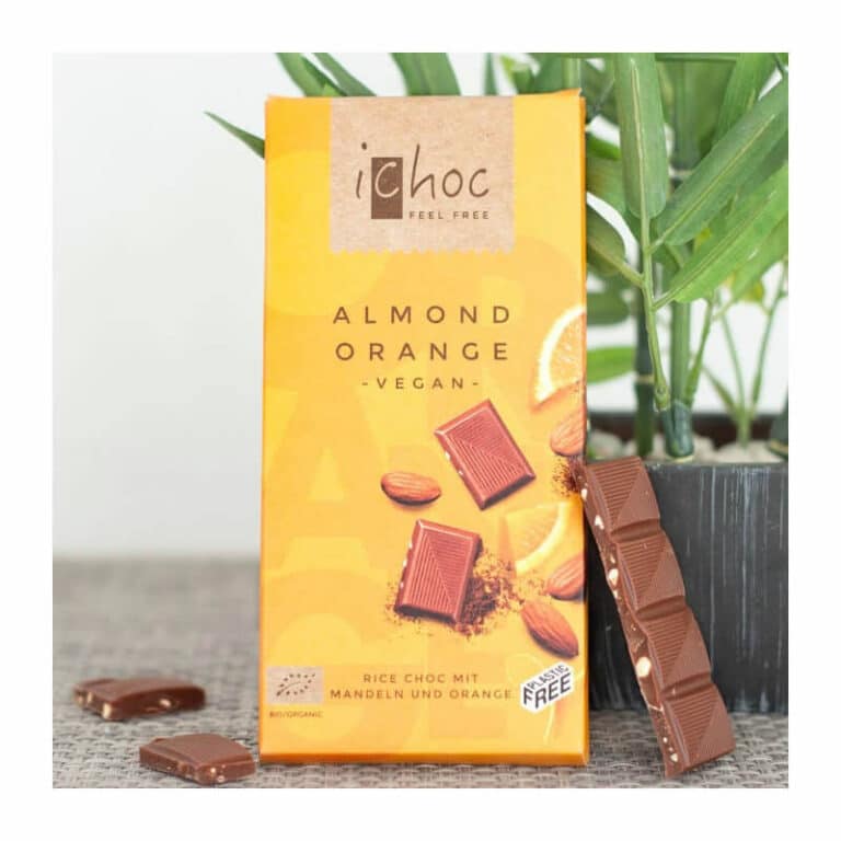 Tablette Orange Amande 80g Ichoc Bio Maroc Avant Tablette Orange Amande 80g Ichoc Bio Maroc Avant
