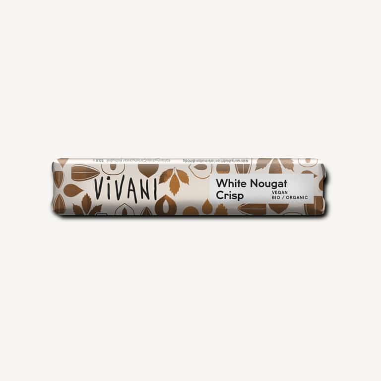 Barre de nougat blanche crispy 35g Vivani Bio Maroc