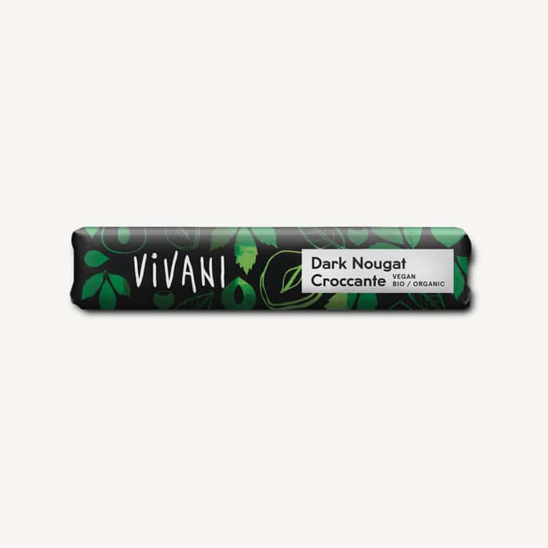 Barre de nougat noir croquante 35g Vivani Bio Maroc
