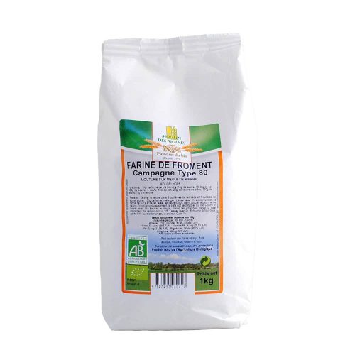 Farine de blé T80 1Kg Moulin des Moines Aliment bio Maroc Farine de blé T80 1Kg Moulin des Moines Aliment bio Maroc
