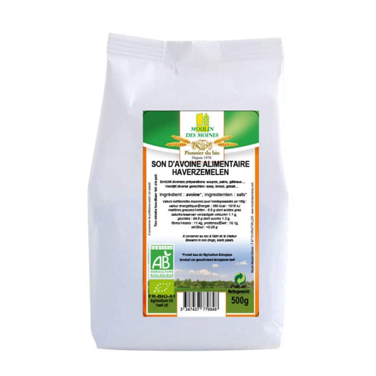 Son d'avoine 500g Moulin des Moines Aliment bio Maroc