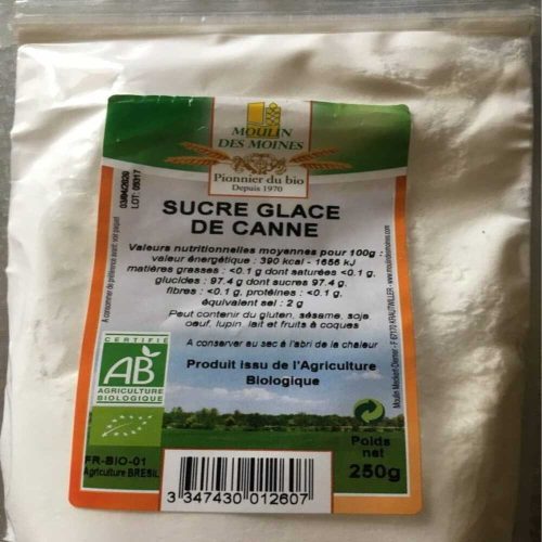 Sucre de Canne Glace 250g Moulin des Moines Aliment bio Maroc