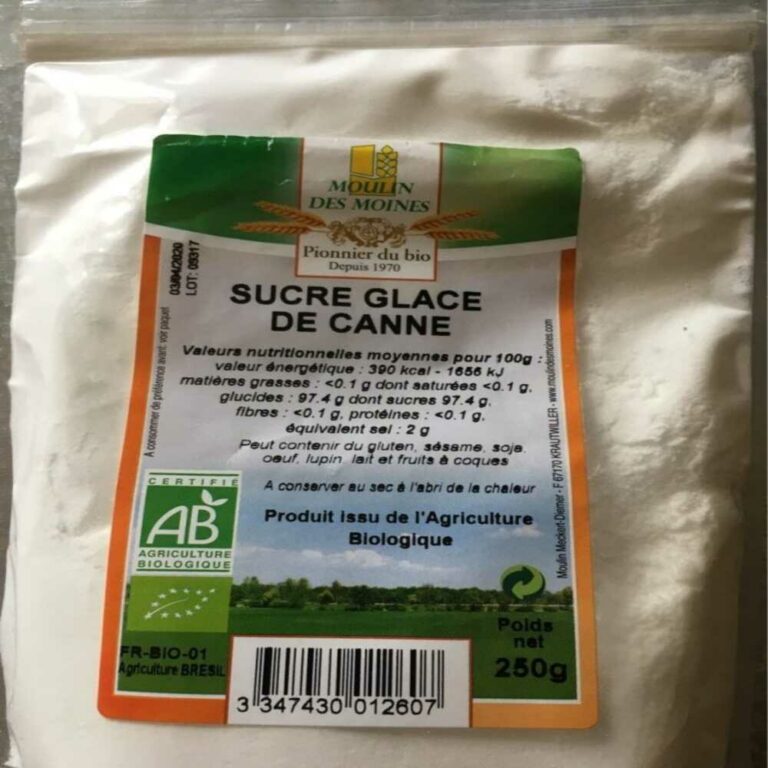 Sucre de Canne Glace 250g Moulin des Moines Aliment bio Maroc Sucre de Canne Glace 250g Moulin des Moines Aliment bio Maroc