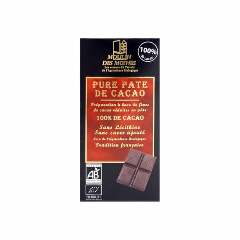 Tablette de chocolat pour diabétique 100g Moulin des Moines aliment bio Maroc Tablette de chocolat pour diabétique 100g Moulin des Moines aliment bio Maroc