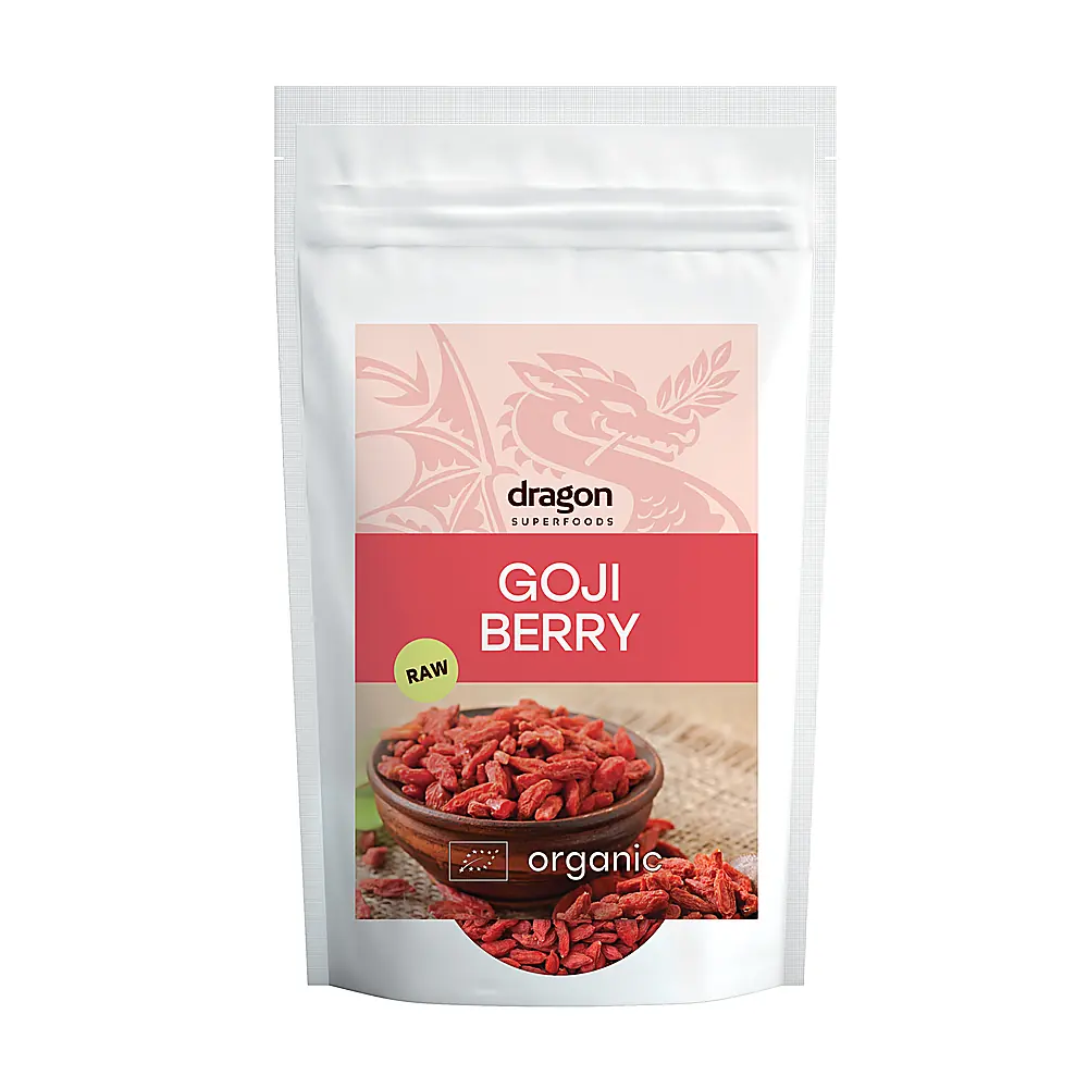 Sachet de baies de goji Dragon Superfoods 100 g rouge vif et légèrement moelleuses