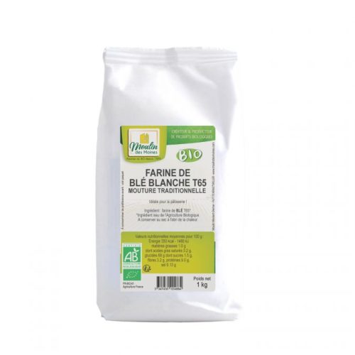 Farine Ble Blanche Type 65 1kg Moulin des Moines Bio MaroC Farine Ble Blanche Type 65 1kg Moulin des Moines Bio MaroC