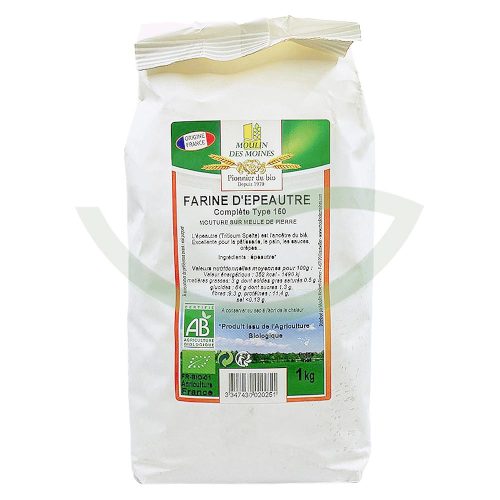 Farine d'épeautre complète 1kg Moulin des Moines Aliment bio Maroc