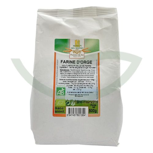 Farine d'orge complète 500g Moulin des Moines Aliment bio Maroc Farine d'orge complète 500g Moulin des Moines Aliment bio Maroc