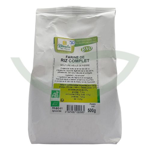 Farine de riz complète 500g Moulin des Moines Aliment bio Maroc