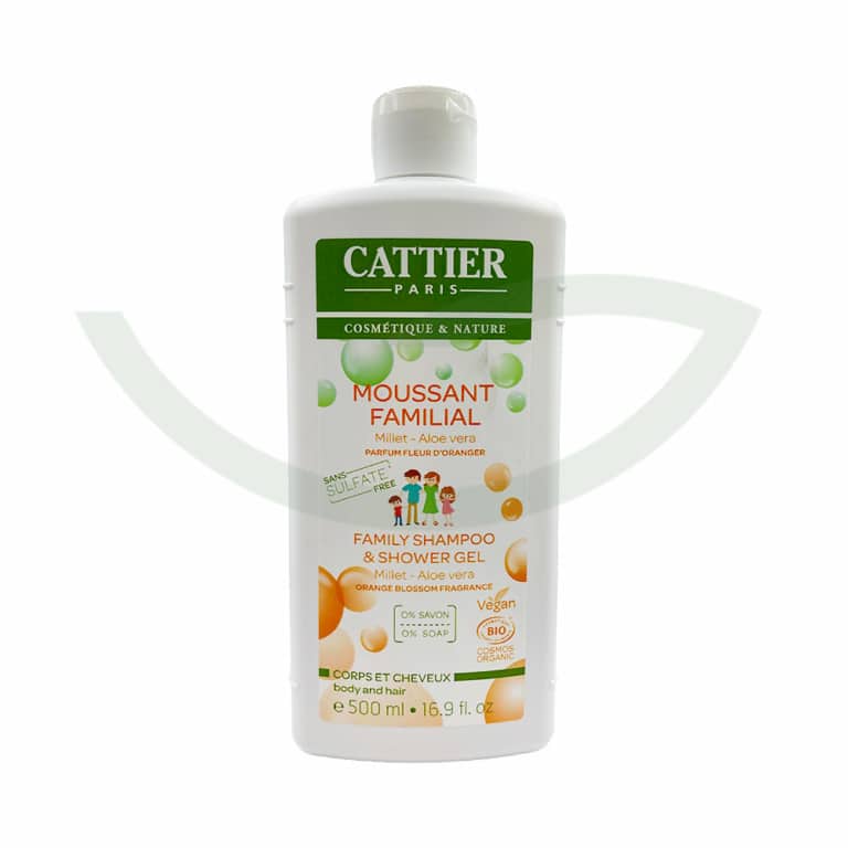 Moussant Familial 2 en 1 500ml Cattier Gel Douche Bio Maroc