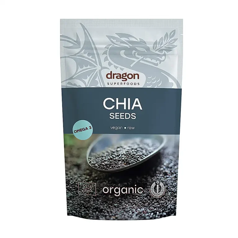 Sachet de graines de chia Dragon Superfoods 200 g, petites et uniformes, de couleur sombre