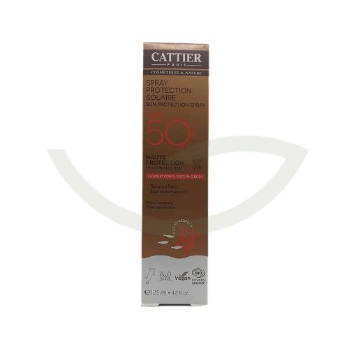 Le Spray Protection Solaire SPF50 Cattier 125ml Protection Solaire Visage et Corps Maroc Le Spray Protection Solaire SPF50 Cattier 125ml Protection Solaire Visage et Corps Maroc