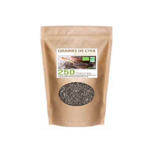 Graines de chia 250g GPH Diffusion superaliment bio Maroc Graines de chia 250g GPH Diffusion superaliment bio Maroc