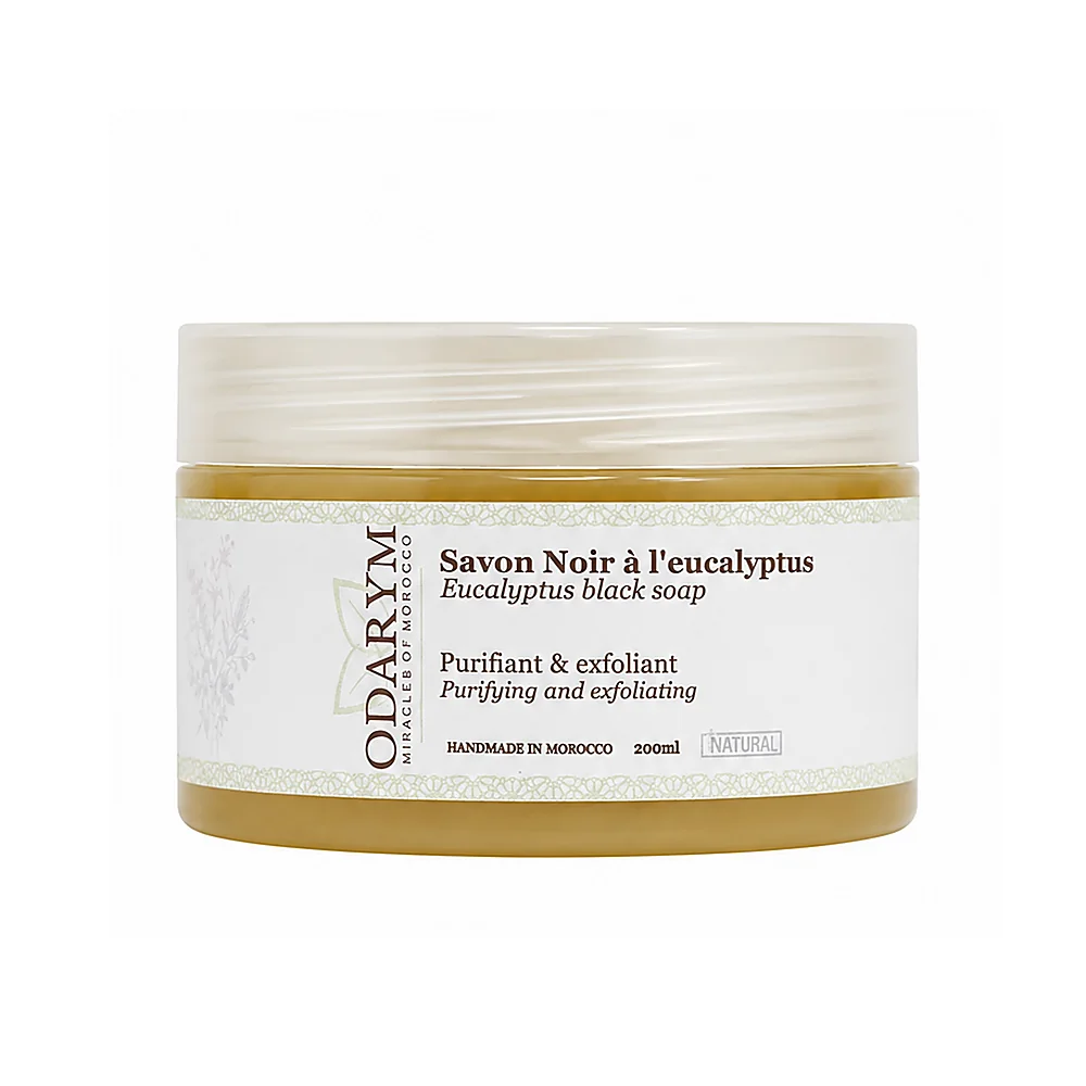Savon Noir Authentique à l'Eucalyptus 100g Odarym Purifiant Maroc