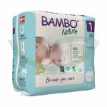 Couches Bébé T1 2-4Kg 22 unités BAMBO Nature Protection Peau Maroc