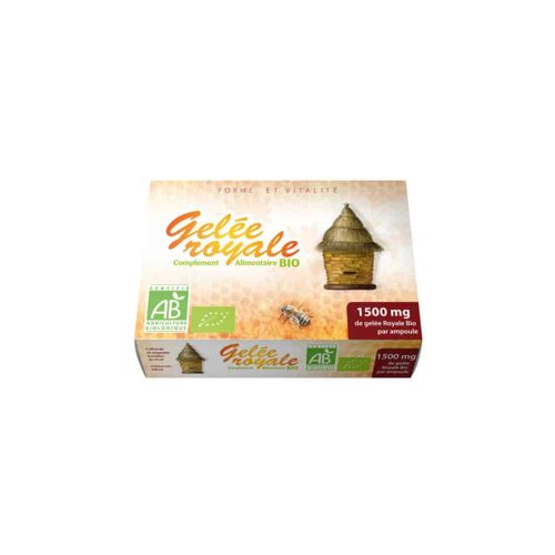 Gelée royale pure bio 20 ampoules 1500mg GPH Diffusion tonifiante Maroc