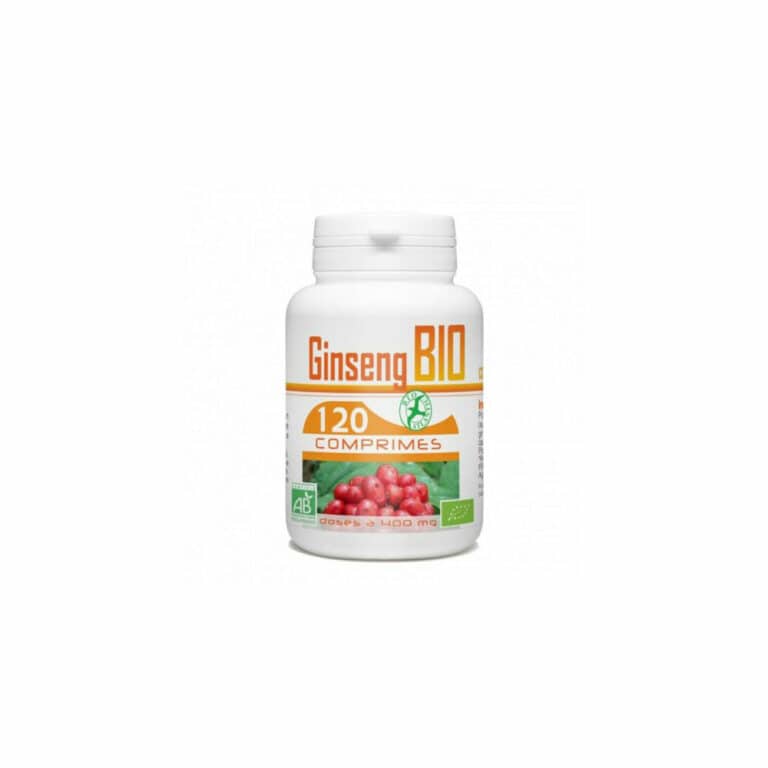 Ginseng bio 120 comprimés 400 mg GPH vitalité Maroc
