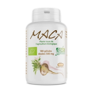 Maca bio 180 gélules 500mg GPH Diffusion fortifiant Maroc