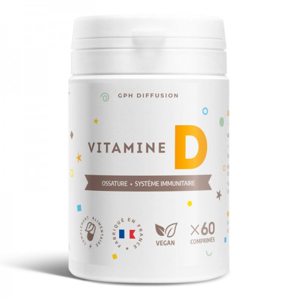 Vitamine D 60 comprimes 5µg GPH Diffusion effet anti-inflammatoire Maroc