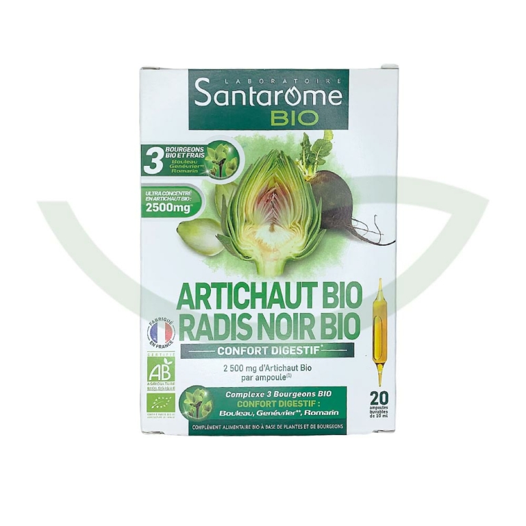 Artichaut Radis Noir Bio 20 ampoules Santarome Digestion Maroc Artichaut Radis Noir Bio 20 ampoules Santarome Digestion Maroc