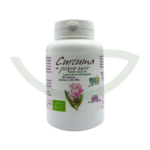 Curcuma et poivre noir 200 gélules 300mg GPH Diffusion Bien-être du foie Maroc