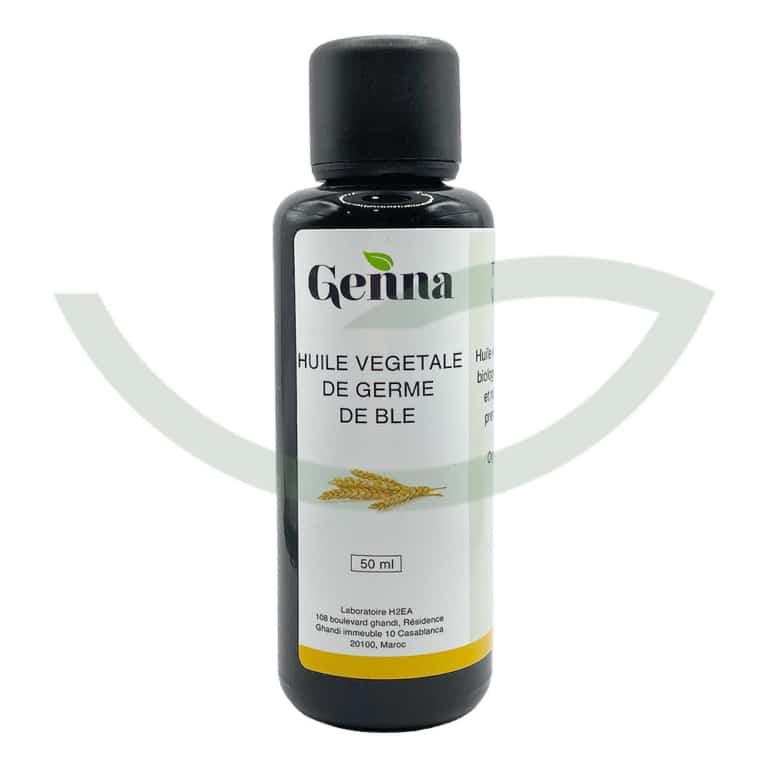 Huile Végétale Germe de Blé Bio 50 ml Genna Antioxydants Maroc Huile Végétale Germe de Blé Bio 50 ml Genna Antioxydants Maroc